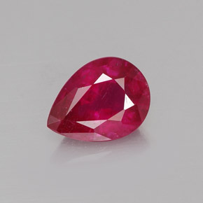 1.48캐럿 천연 핑크 레드 루비, 배 모양, 8.1×6 mm, VS-SI