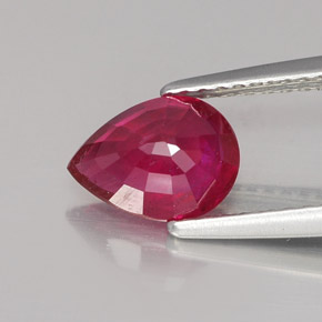1.48캐럿 천연 핑크 레드 루비, 배 모양, 8.1×6 mm, VS-SI