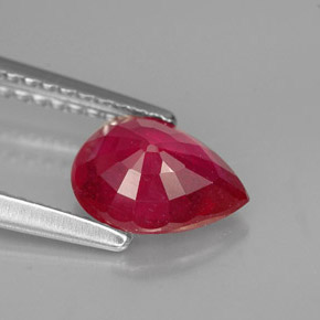 1.36캐럿 천연 핑크 레드 루비, 배 모양, 8×6.2 mm, VS-SI