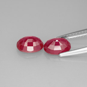캐럿 천연 핑크 레드 루비 보석, 타원형 컷, 7.2×5.2 mm, VS-SI