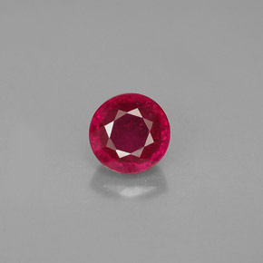 0.85캐럿 천연 레드 루비, 라운드 컷, 5.33 mm, VS-SI