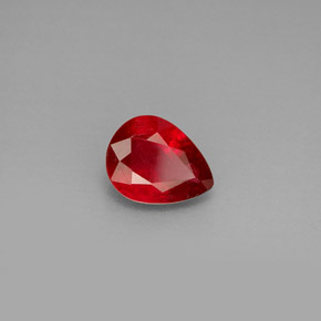 1.26캐럿 천연 핑크 레드 루비, 배 모양, 7.8×6 mm, VS-SI