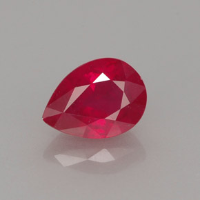 1.13캐럿 천연 핑크 레드 루비, 배 모양, 7.1×5.2 mm, VS-SI