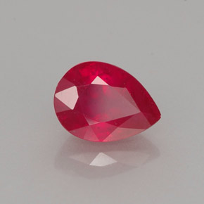 1.13캐럿 천연 핑크 레드 루비, 배 모양, 7.1×5.2 mm, VS-SI