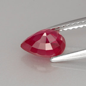 1.13캐럿 천연 핑크 레드 루비, 배 모양, 7.1×5.2 mm, VS-SI