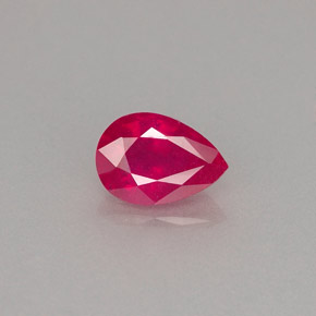 0.98캐럿 천연 핑크 레드 루비, 배 모양, 7.2×5 mm, VS-SI