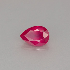 0.98캐럿 천연 핑크 레드 루비, 배 모양, 7.2×5 mm, VS-SI