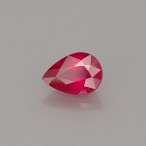 1.06캐럿 천연 핑크 레드 루비, 배 모양, 7.1×5.1 mm, VS-SI