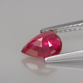 1.04캐럿 천연 핑크 레드 루비, 배 모양, 7.1×5.1 mm, VS-SI