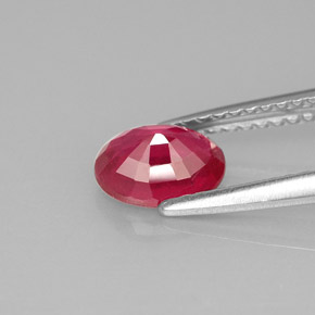 1.13캐럿 천연 핑크 레드 루비, 타원형 컷, 7×5.1 mm, VS-SI