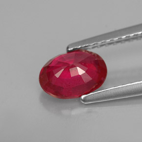 1.16캐럿 천연 핑크 레드 루비, 타원형 컷, 7.1×5.1 mm, VS-SI