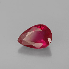 1.05캐럿 천연 핑크 레드 루비, 배 모양, 7.2×5.1 mm, VS-SI