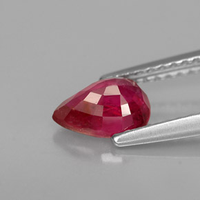 1.05캐럿 천연 핑크 레드 루비, 배 모양, 7.2×5.1 mm, VS-SI