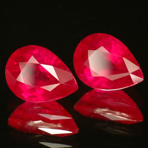 캐럿 천연 핑크 레드 루비 보석, 배 모양, 7.1×5.3 mm, VS-SI