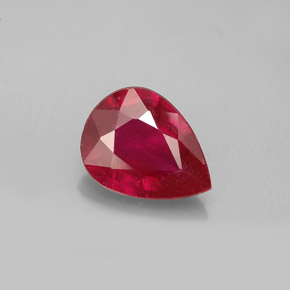1.18캐럿 천연 핑크 레드 루비, 배 모양, 8×6.1 mm, VS-SI