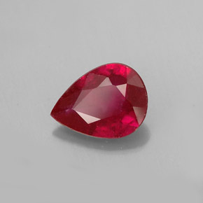 1.18캐럿 천연 핑크 레드 루비, 배 모양, 8×6.1 mm, VS-SI