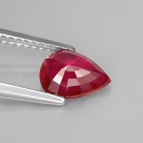 1.18캐럿 천연 핑크 레드 루비, 배 모양, 8×6.1 mm, VS-SI