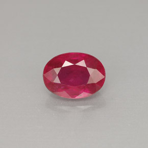 1.26캐럿 천연 핑크 레드 루비, 타원형 컷, 7.1×5.2 mm, VS-SI