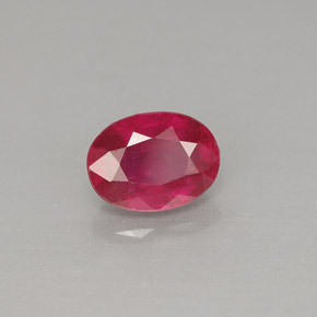 1.26캐럿 천연 핑크 레드 루비, 타원형 컷, 7.1×5.2 mm, VS-SI