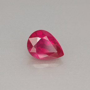 1.05캐럿 천연 핑크 레드 루비, 배 모양, 7.1×5.3 mm, VS-SI