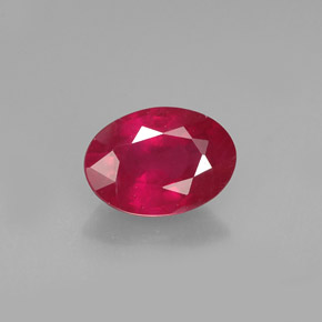 1.07캐럿 천연 핑크 레드 루비, 타원형 컷, 7.2×5.1 mm, VS-SI