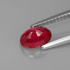 1.17캐럿 천연 핑크 레드 루비, 타원형 컷, 7.1×5.2 mm, VS-SI