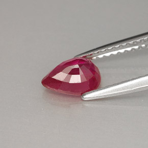 1.00캐럿 천연 핑크 레드 루비, 배 모양, 7×4.9 mm, VS-SI