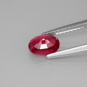1.14캐럿 천연 핑크 레드 루비, 타원형 컷, 7×5.2 mm, VS-SI