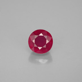 0.89캐럿 천연 레드 루비, 라운드 컷, 5.08 mm, VS-SI