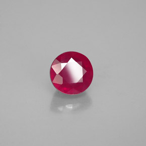 0.89캐럿 천연 레드 루비, 라운드 컷, 5.08 mm, VS-SI