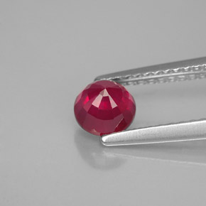 0.89캐럿 천연 레드 루비, 라운드 컷, 5.08 mm, VS-SI