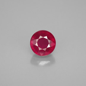 0.82캐럿 천연 핑크 레드 루비, 라운드 컷, 5.11 mm, VS-SI