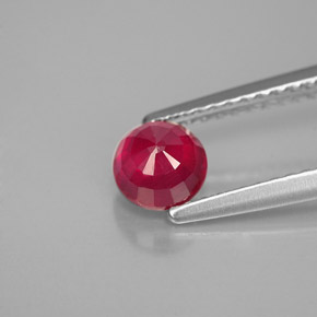 0.82캐럿 천연 핑크 레드 루비, 라운드 컷, 5.11 mm, VS-SI
