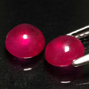 캐럿 천연 핑크 레드 루비 보석, 투명한, 5.98 mm, 투명/반투명