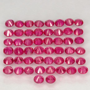 캐럿 천연 핑크 레드 루비 보석, 라운드 컷, 1.77 mm, VS-SI