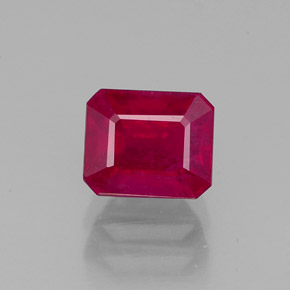 1.54캐럿 천연 핑크 레드 루비, 에메랄드 컷, 6×5 mm, VS-SI