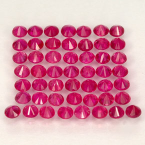캐럿 천연 핑크 레드 루비 보석, 라운드 컷, 1.79 mm, VS-SI