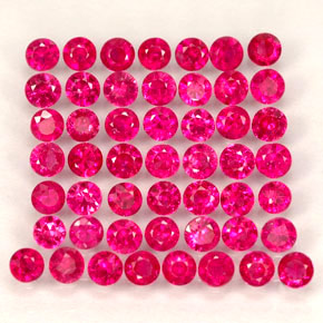 캐럿 천연 핑크 레드 루비 보석, 라운드 컷, 1.75 mm, VS