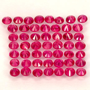 캐럿 천연 핑크 레드 루비 보석, 라운드 컷, 1.75 mm, VS