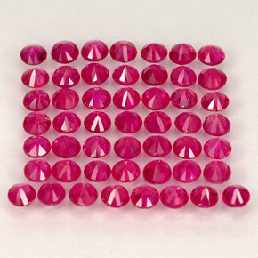 캐럿 천연 핑크 레드 루비 보석, 라운드 컷, 1.77 mm, VS