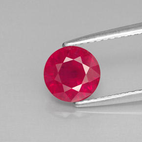 1.84캐럿 천연 핑크 레드 루비, 라운드 컷, 7.00 mm, VS-SI