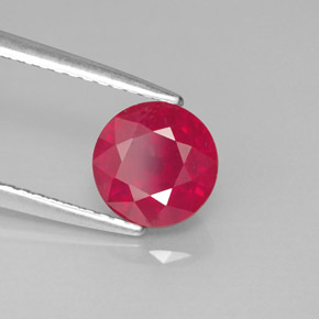 1.84캐럿 천연 핑크 레드 루비, 라운드 컷, 7.00 mm, VS-SI