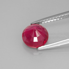 1.84캐럿 천연 핑크 레드 루비, 라운드 컷, 7.00 mm, VS-SI