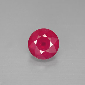 1.40캐럿 천연 핑크 레드 루비, 라운드 컷, 6.42 mm, VS-SI
