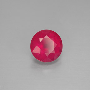 1.40캐럿 천연 핑크 레드 루비, 라운드 컷, 6.42 mm, VS-SI