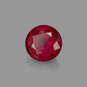 1.72캐럿 천연 핑크 레드 루비, 라운드 컷, 7.21 mm, VS-SI