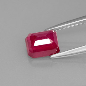 1.77캐럿 천연 핑크 레드 루비, 에메랄드 컷, 6.5×5.3 mm, VS-SI
