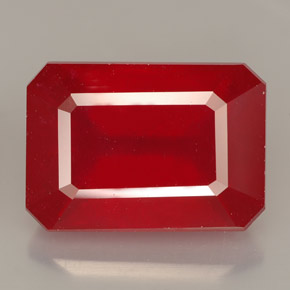 13.23캐럿 천연 레드 루비, 에메랄드 컷, 14.9×10.6 mm, VS-SI