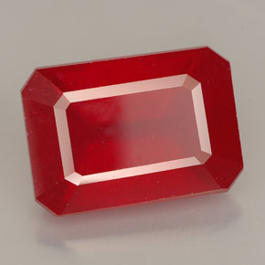 13.23캐럿 천연 레드 루비, 에메랄드 컷, 14.9×10.6 mm, VS-SI