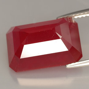 13.23캐럿 천연 레드 루비, 에메랄드 컷, 14.9×10.6 mm, VS-SI